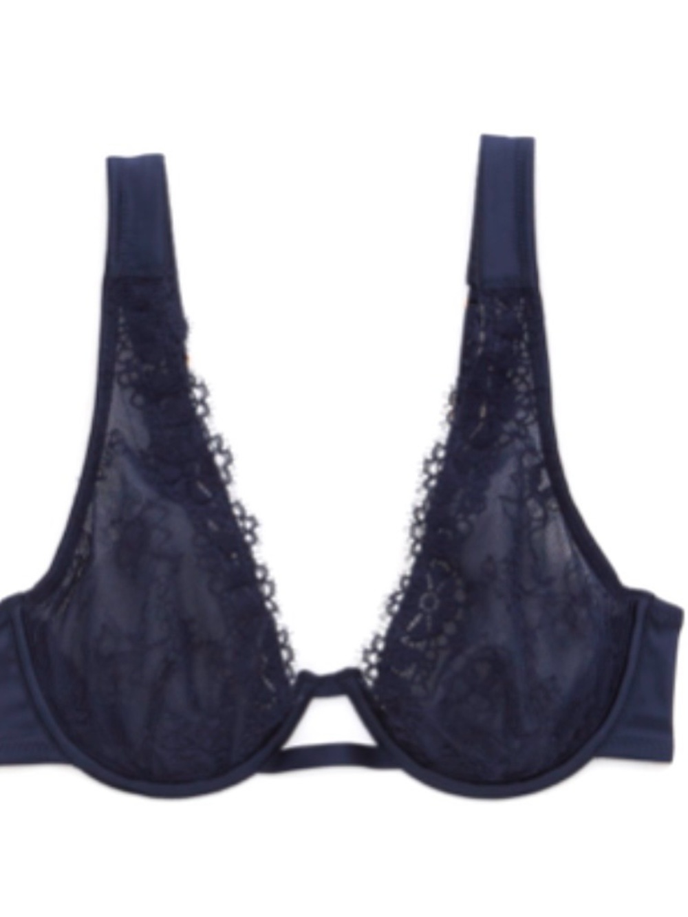 aerie Navy Lace Plunge Underwire Bra